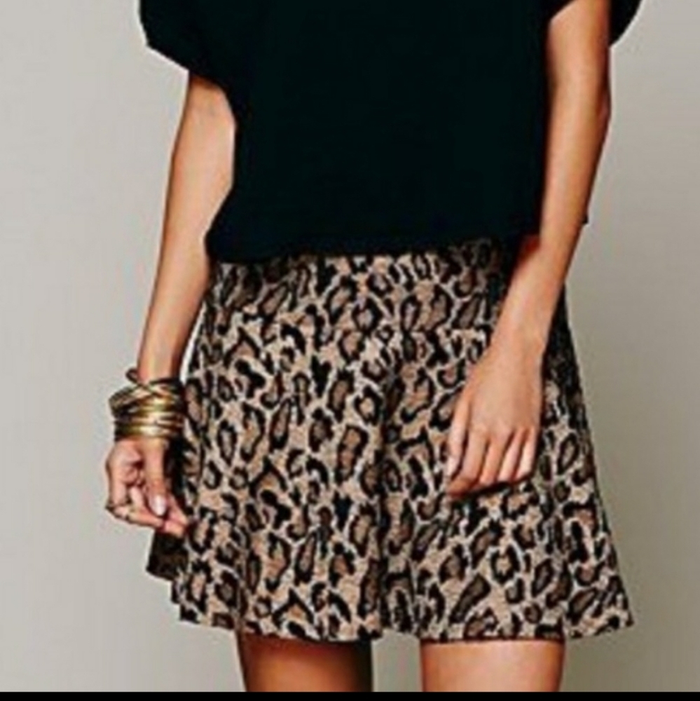 Free people leopard skirt